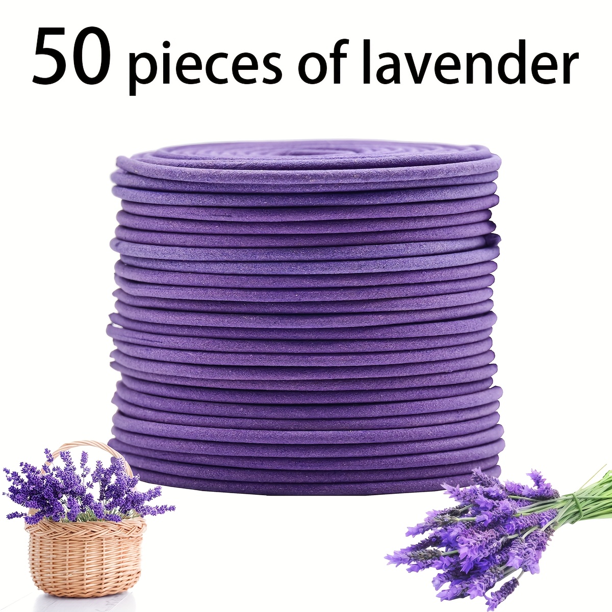 Uv Inhibitor Candle - 50 Lavender Scented Spiral Candles, Burning