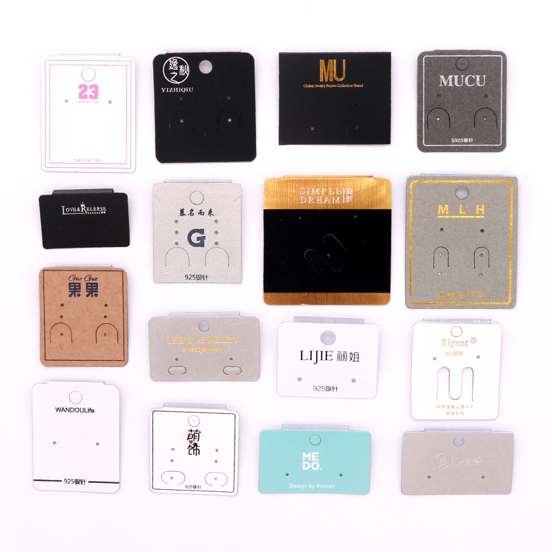 Jute Bag Packaging - Custom logo Jewelry Display Cards for