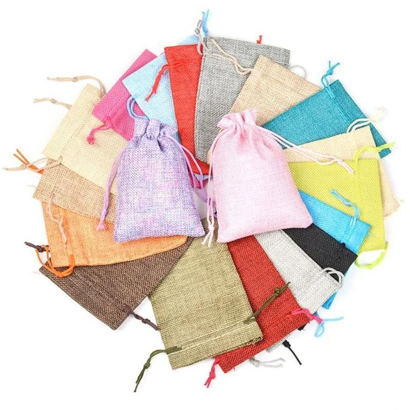 Jute Bag Packaging - 50pc/lot 7x9 9x12 10x14 13x18 15x20cm