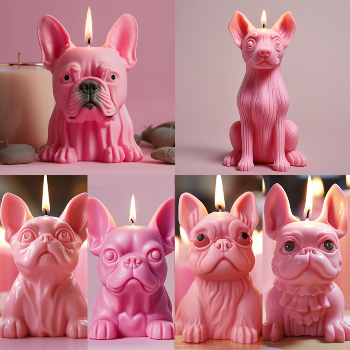 Candle Making Kit Wholesale - Pekingese Puppy Pug Animal Candle Silicone