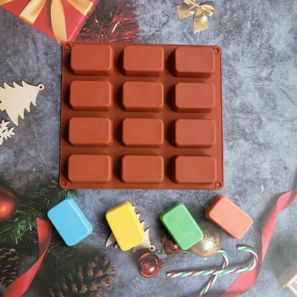 Candle Making Course - 12 Cavity Square Silicone Soap Mold