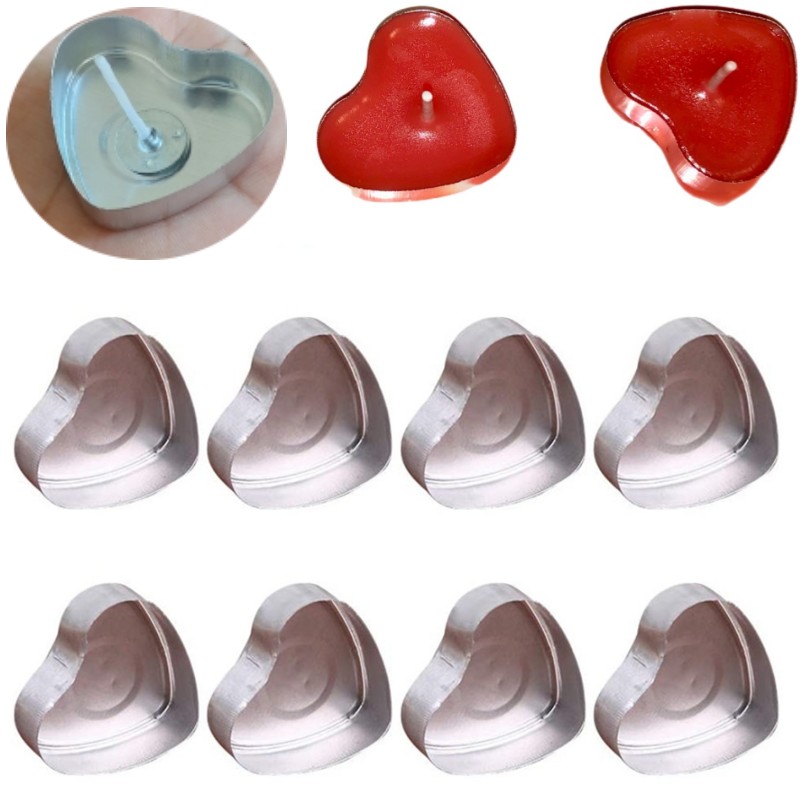 100 Sets Heart shaped Empty Al - Candle Making Course recension och pris