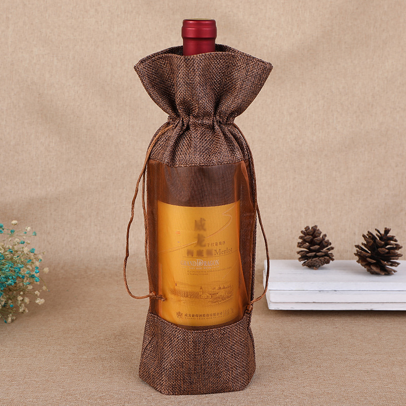 1pcs Imitation Jute Wine Bottl - Jute Bag Packaging recension och pris