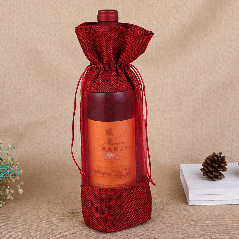 1pcs Imitation Jute Wine Bottl - Jute Bag Packaging recension och pris