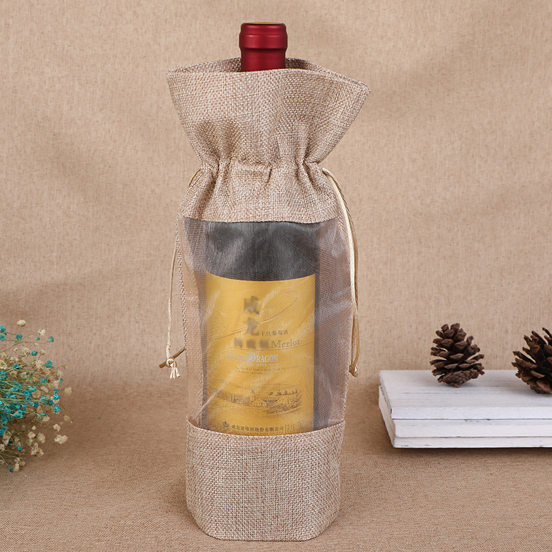 1pcs Imitation Jute Wine Bottl - Jute Bag Packaging recension och pris