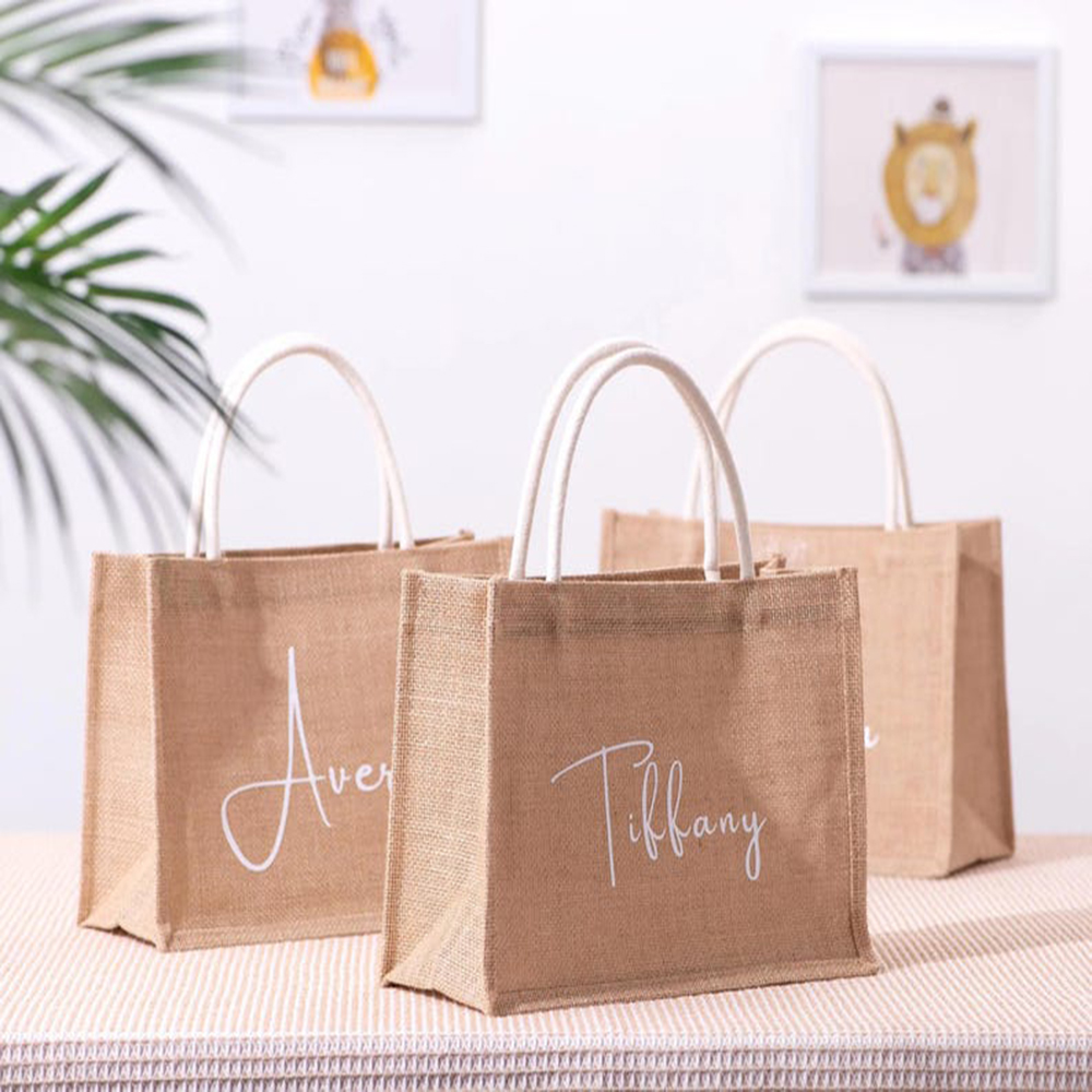 Custom Name Beach Bag Elegant  - Jute Bag Packaging recension och pris