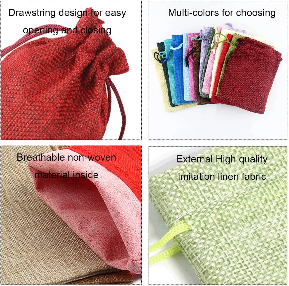10/5Pcs Jute Drawstring Natura - Jute Bag Packaging recension och pris