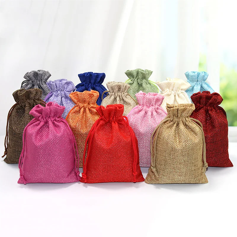 50pcs 13X18CM/10X14CM/9X12CM/7 - Jute Bag Packaging recension och pris