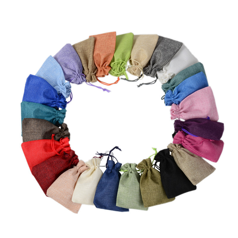 Hot 50PCS Linen Jute Drawstrin - Jute Bag Packaging recension och pris