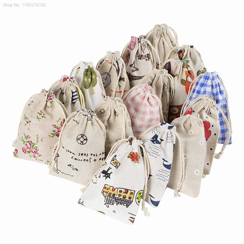 100pcs Small Cloth Bag Cotton  - Jute Bag Packaging recension och pris