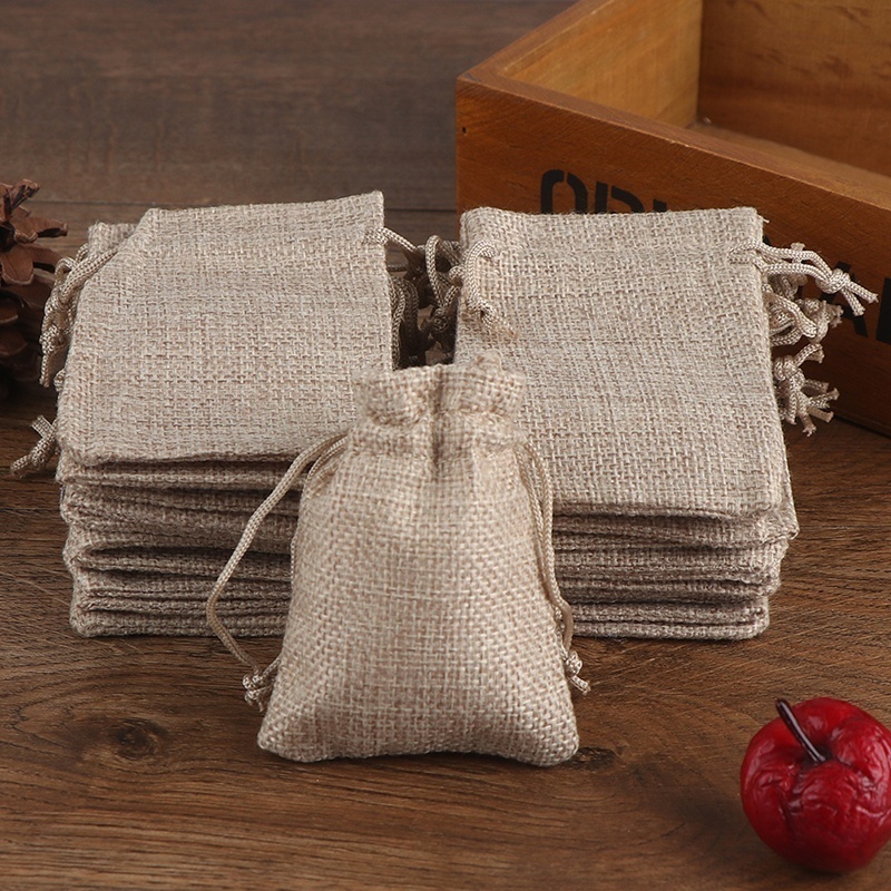 50PCS 13X18/10X15/9X12/7X9CM D - Jute Bag Packaging recension och pris