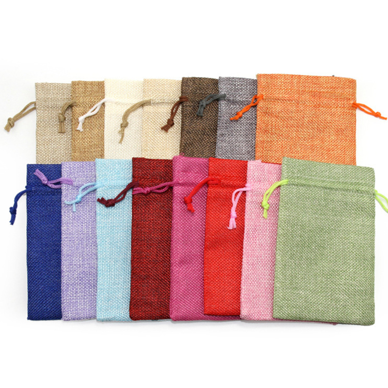 10/5Pcs Natural Jute Gift Bags - Jute Bag Packaging recension och pris