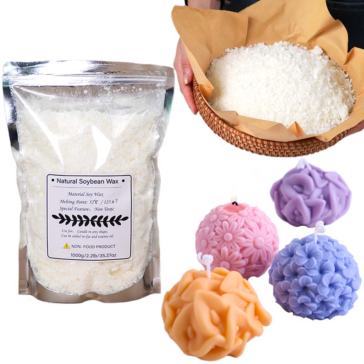 100/250/500/1000g Natural Soy  - Candle Making Wax recension och pris