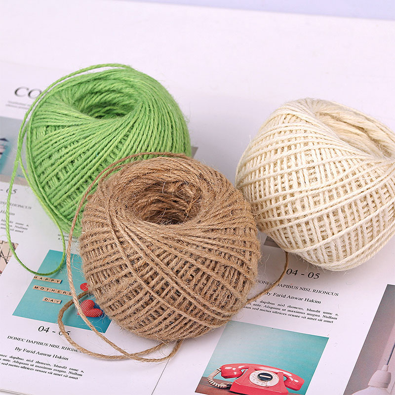 DIY Natural 2mm 50M/Roll Color - Jute Bag Packaging recension och pris