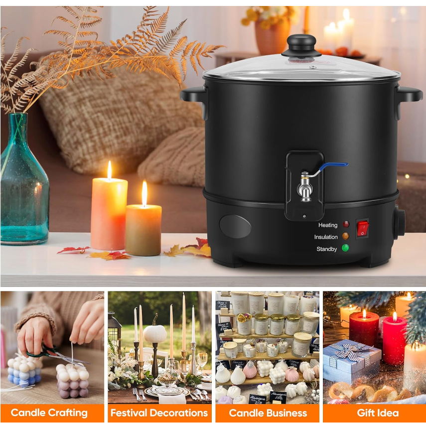 EU US Plug Electric Melting Ca - Candle Making Wax recension och pris