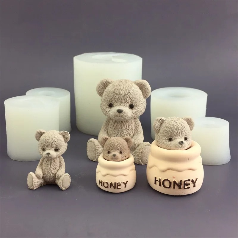 Cute Bear Honey Jar Silicone C - Candle Making Activity recension och pris