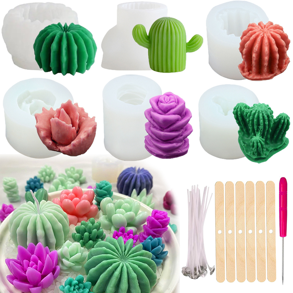 6pcs Succulent Silicone Candle - Candle Making Course recension och pris