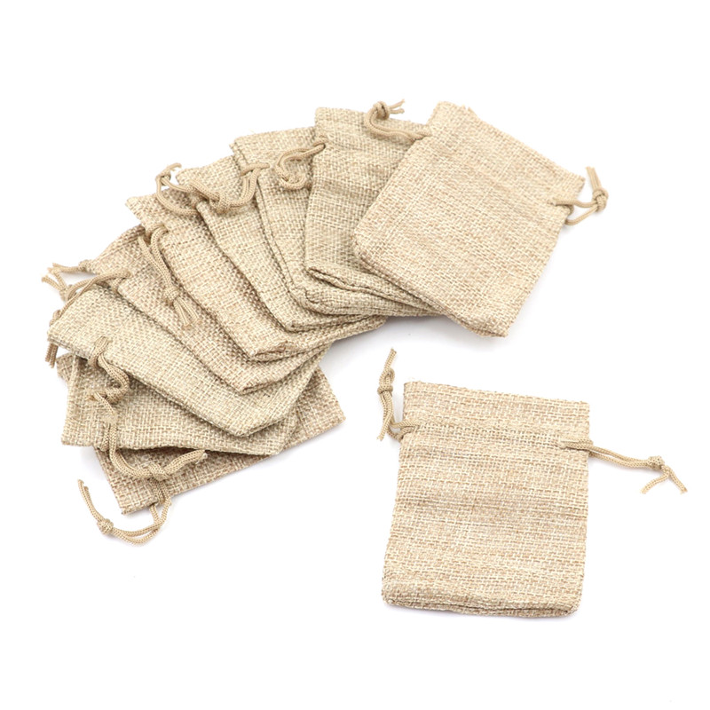 10pcs Small Burlap Jute Sack L - Jute Bag Packaging recension och pris