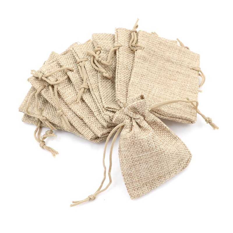 10pcs Small Burlap Jute Sack L - Jute Bag Packaging recension och pris