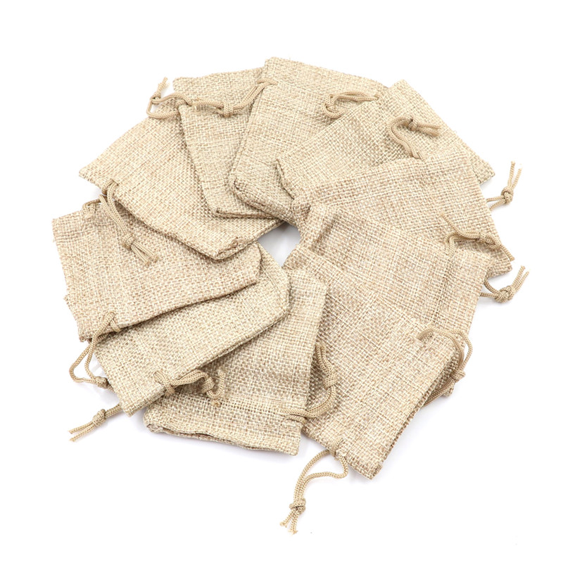 10pcs Small Burlap Jute Sack L - Jute Bag Packaging recension och pris