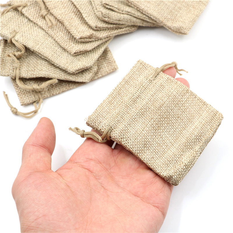 10pcs Small Burlap Jute Sack L - Jute Bag Packaging recension och pris